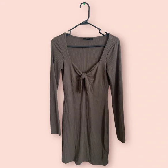 green emerald velvet dress Olive Cutout Mini Dress main image 0